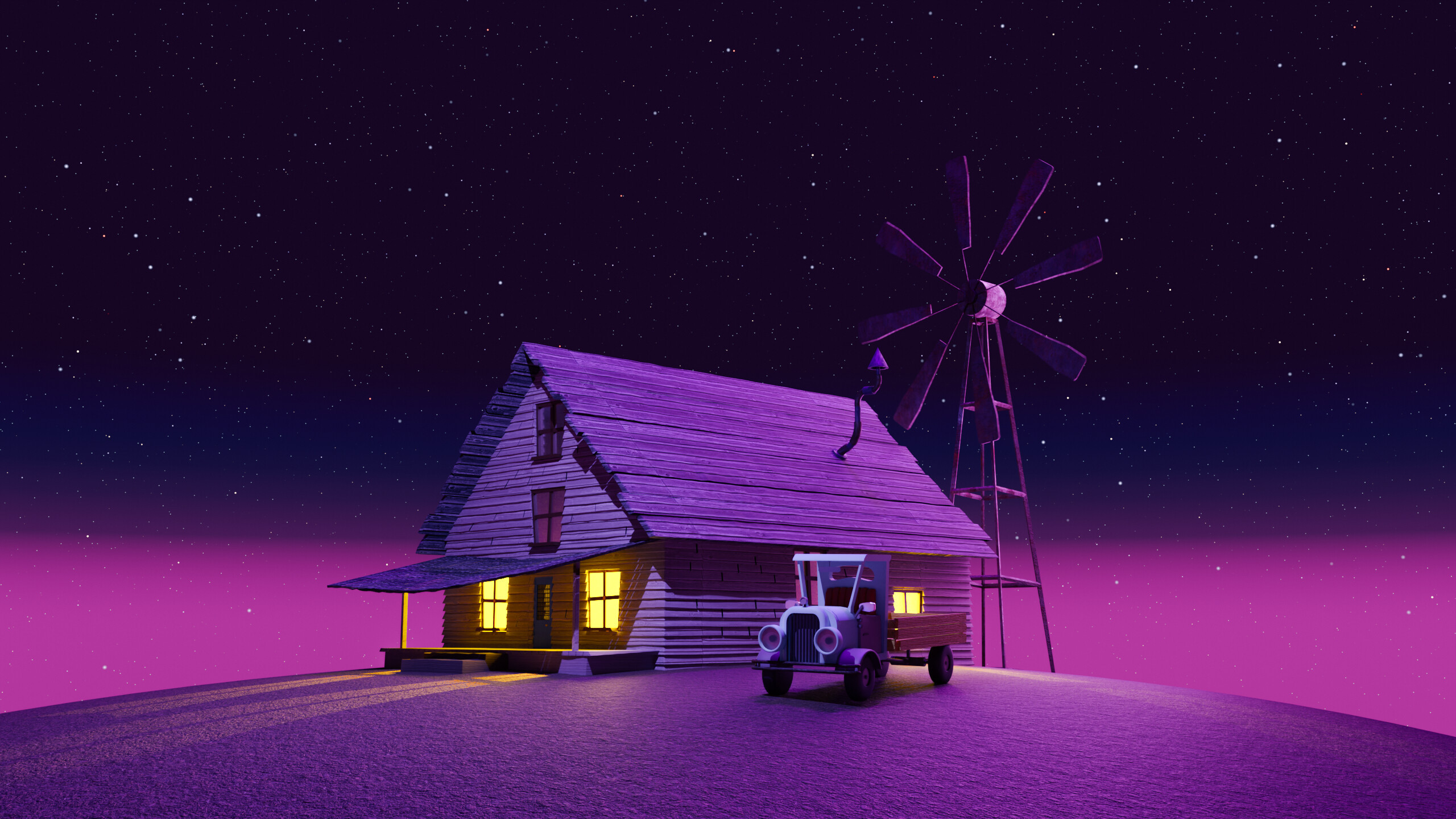 HD Wallpaper: Courage the Cowardly Dog's Purple Night