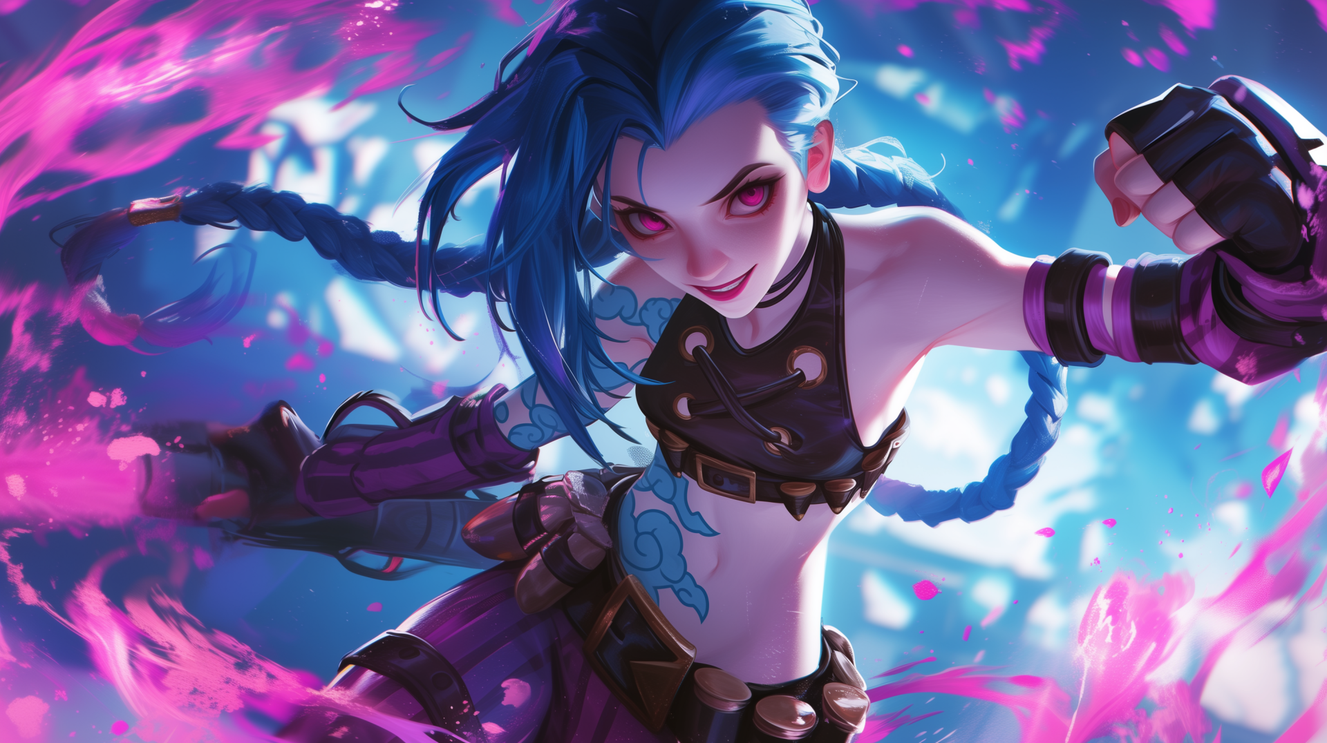 Jinx Unleashed: League of Legends HD Wallpaper by patrika | 2912x1632 ...