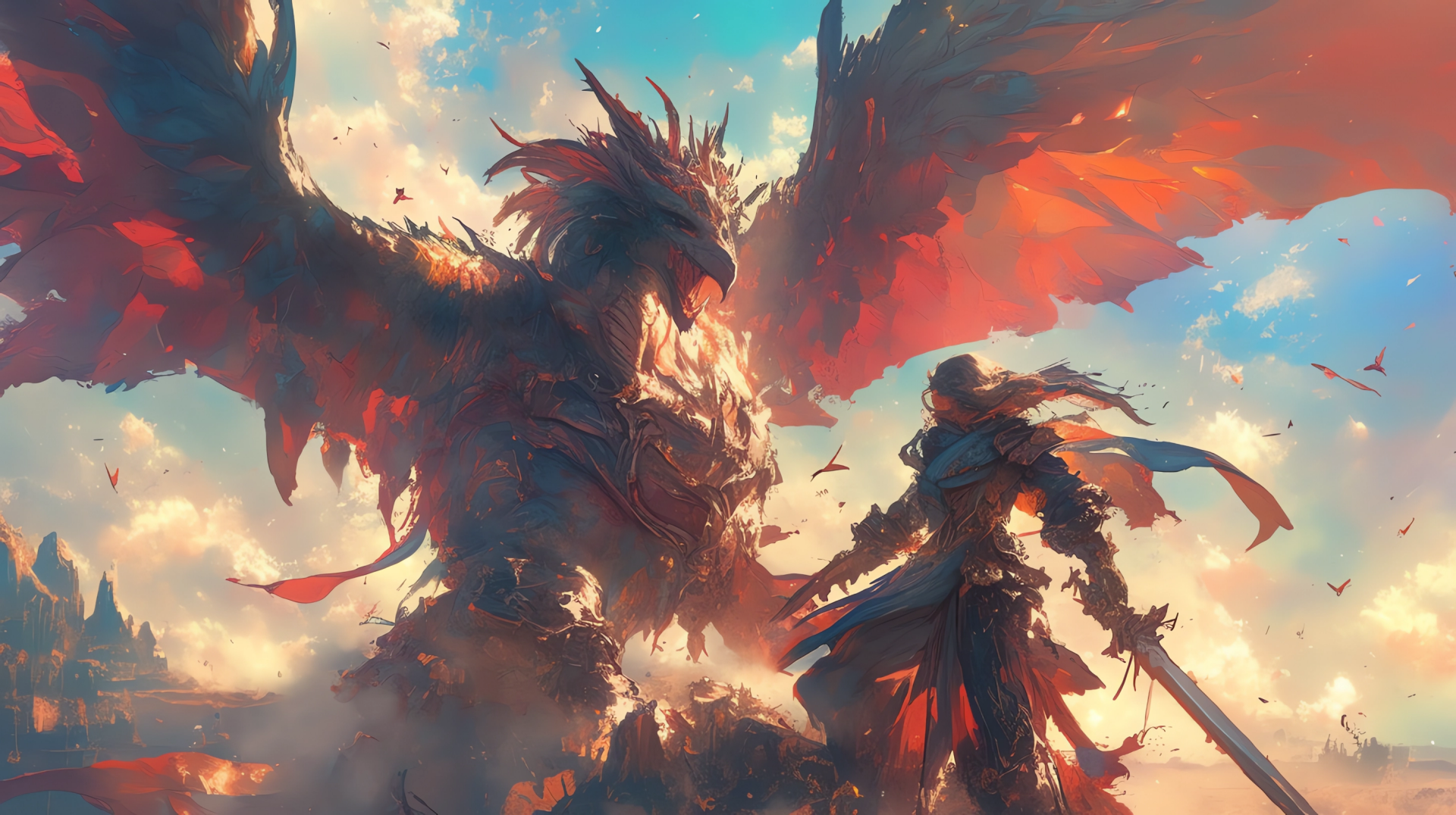 Download Anime Warrior Griffin HD Wallpaper by michaldunaj