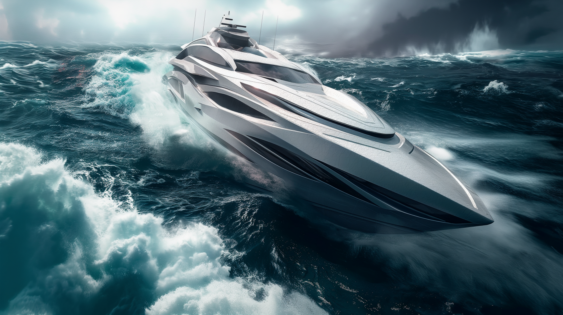 Download Yacht Sea Storm HD Wallpaper by michaldunaj