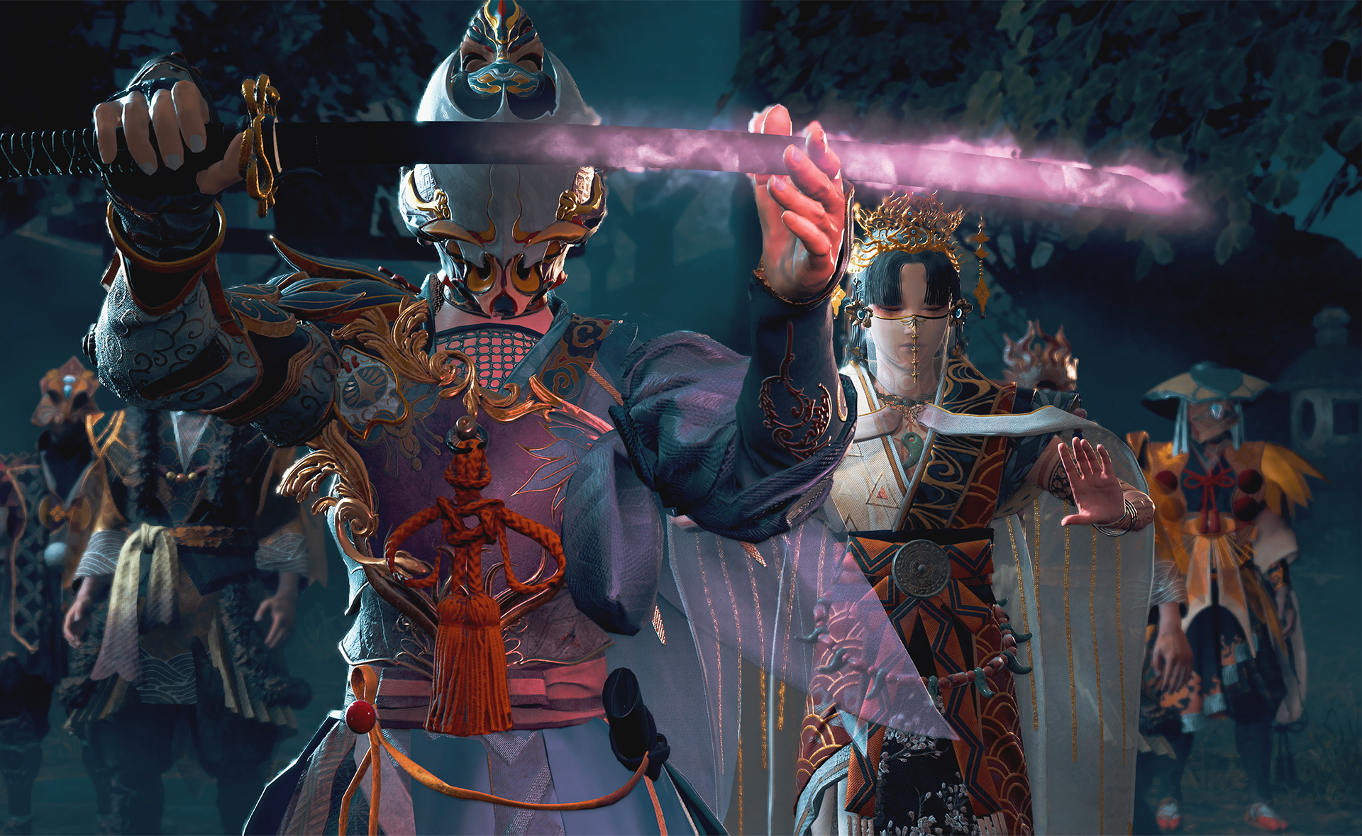 HD desktop wallpaper and background featuring the video game, Kunitsu-Gami: Path of the Goddess, presumably depicting intricate and captivating game art.