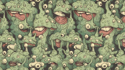  Desktop background of ghoulish poison monsters with endless eyes