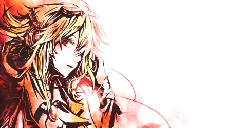 A vibrant HD wallpaper featuring GUMI from Vocaloid, showcasing her colorful hair and headphones in a dynamic anime style against a soft, muted background.