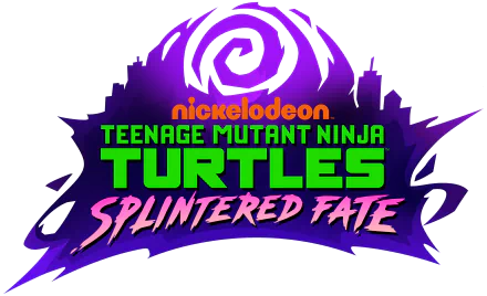 HD desktop wallpaper featuring the Teenage Mutant Ninja Turtles: Splintered Fate video game logo against a dynamic purple and green backdrop.