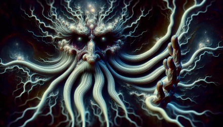 HD desktop wallpaper depicting an ominous Elder God with glowing eyes and tentacle-like appendages, set against a dark, cosmic background.