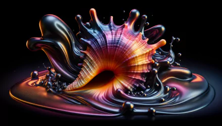 A vibrant HD seashell wallpaper, featuring a colorful and dynamic splash that makes for a stunning desktop background.
