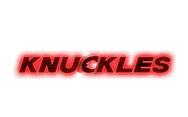 HD desktop wallpaper featuring the bold red logo for the 2024 TV show Knuckles.