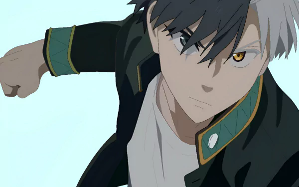 HD PC desktop wallpaper featuring Haruka Sakura from the anime Wind Breaker in a dynamic action pose with intense expression.