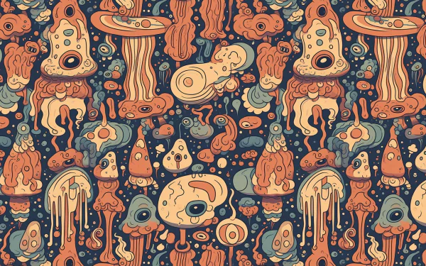  Desktop background of random mutating virus beings