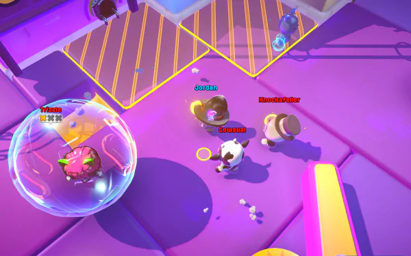 HD desktop wallpaper featuring a scene from the video game Rumble Club, showing characters engaged in a colorful, dynamic battle.