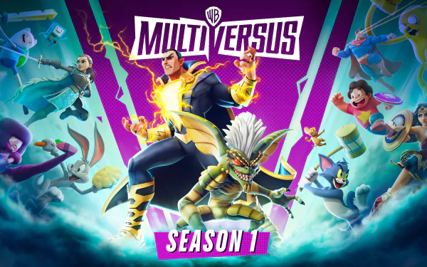 HD desktop wallpaper featuring characters from the video game MultiVersus. The image showcases dynamic art from Season 1 of the game.