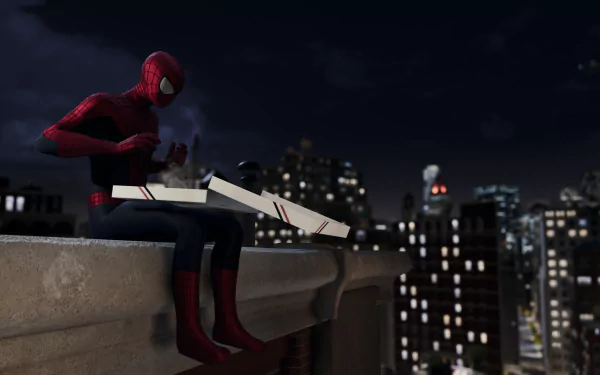 HD desktop wallpaper with a scene from The Amazing Spider-Man 2 movie.