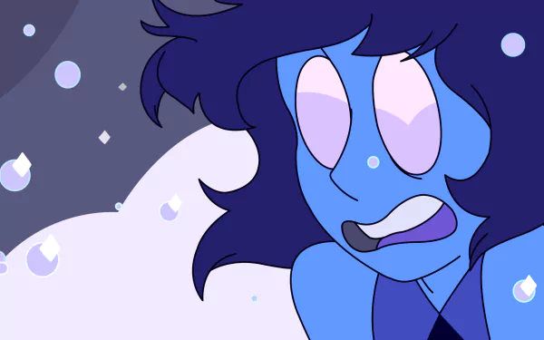 HD desktop wallpaper featuring Lapis Lazuli from the TV show Steven Universe, displaying the character in a close-up with a background of ethereal bubbles and soft colors.