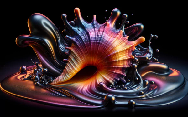 A vibrant HD seashell wallpaper, featuring a colorful and dynamic splash that makes for a stunning desktop background.