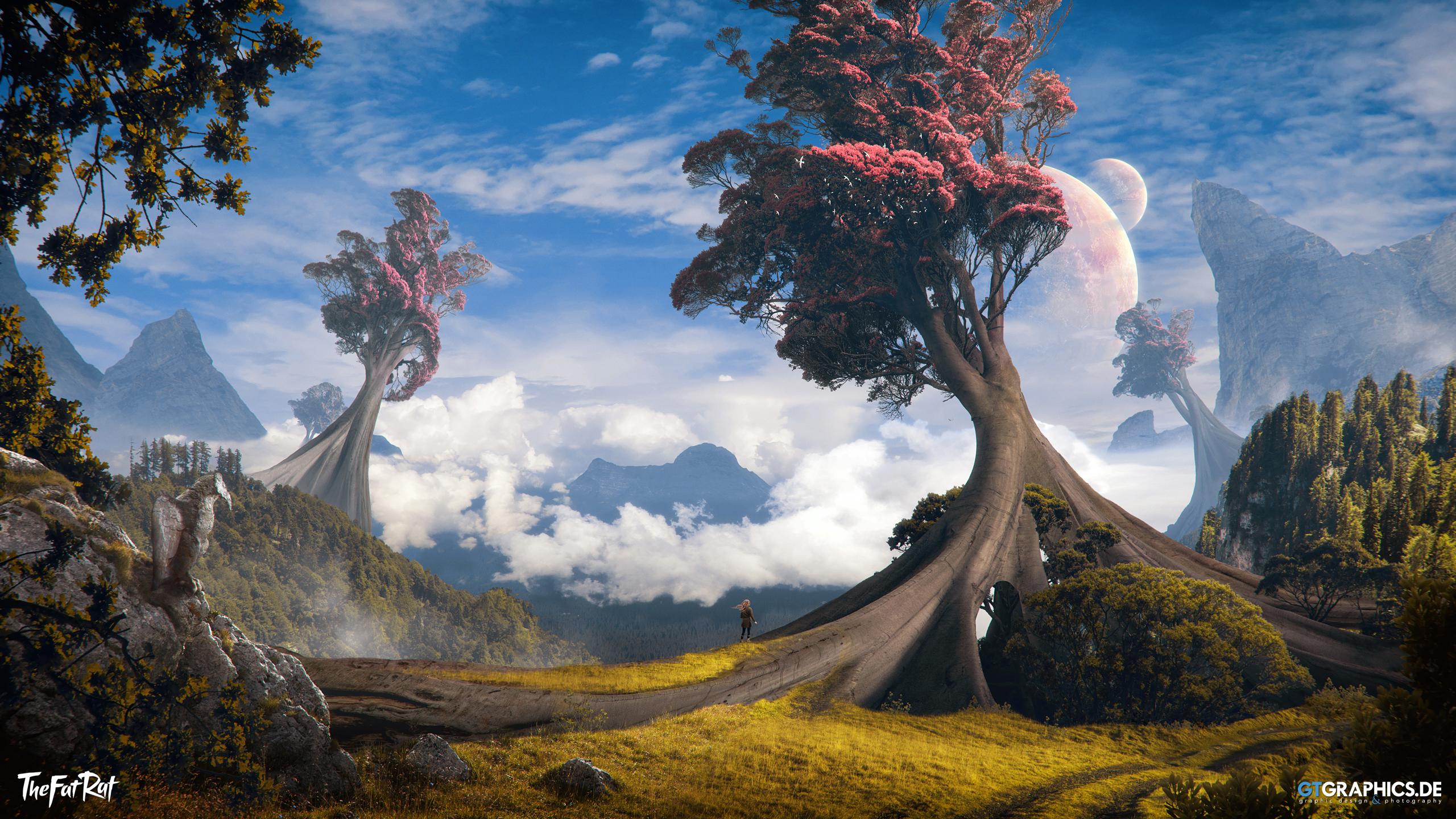 Download Sci Fi Fantasy Landscape Tree Fantasy Landscape HD Wallpaper ...