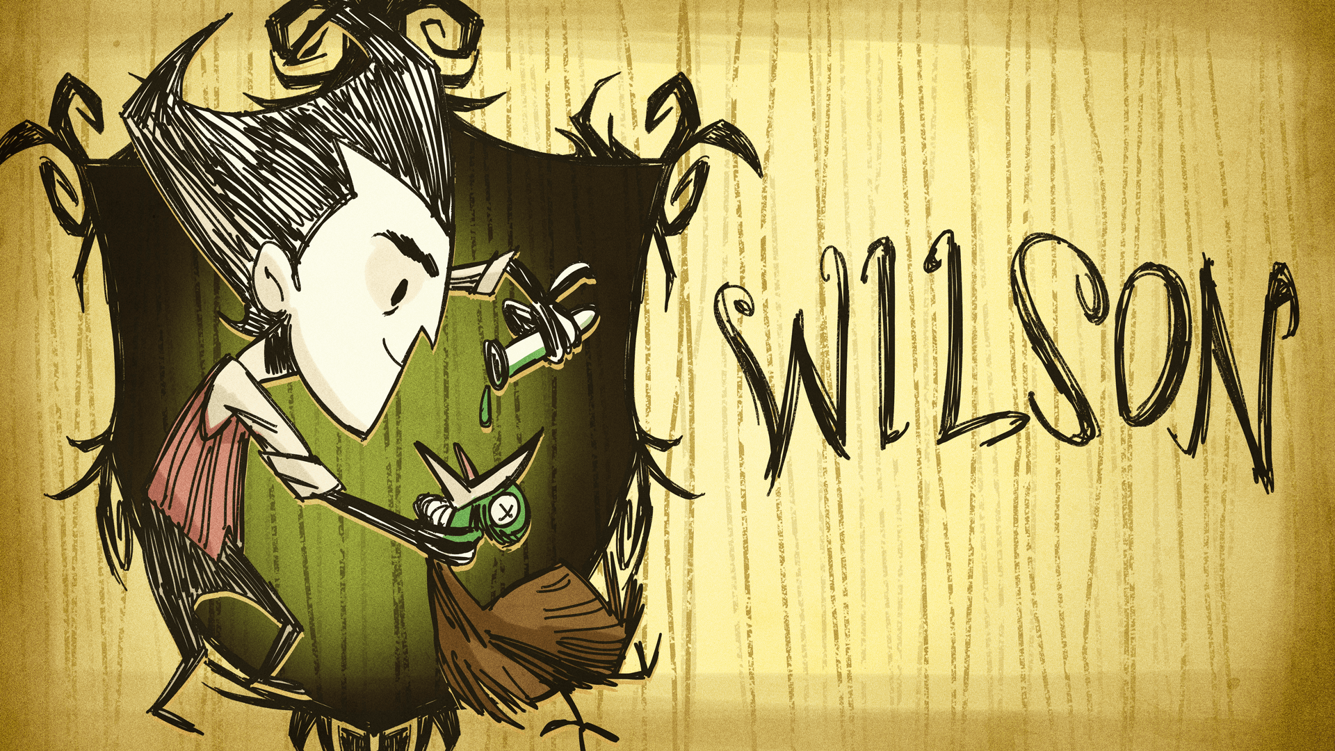 HD desktop wallpaper featuring elements from the video game Don't Starve, showcasing its unique art style and atmospheric themes for an immersive background experience.