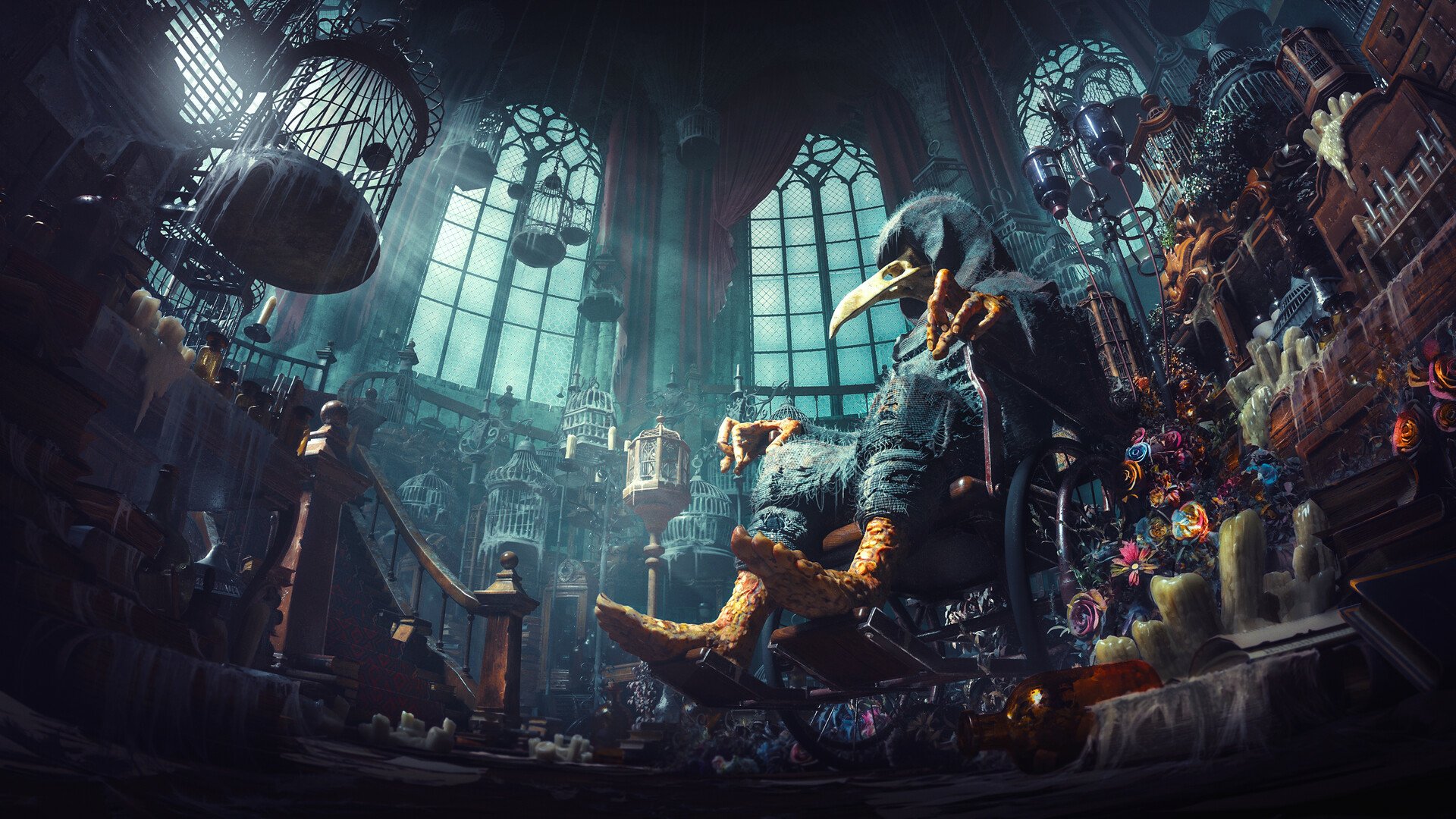 Download Fantasy Bird Creature Artistic Digital Art HD Wallpaper by Tomi Väisänen