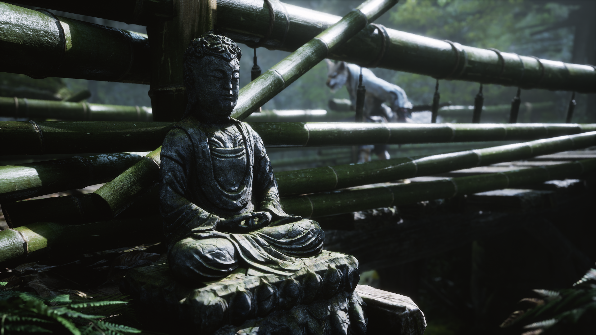 HD desktop wallpaper featuring artwork from the video game Black Myth: Wukong, showcasing vibrant imagery inspired by Chinese mythology and the legendary Monkey King.