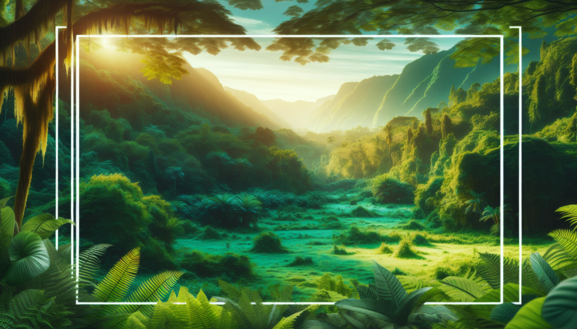 Lush greenery fills this HD desktop wallpaper, creating a vibrant backdrop that enhances any digital space with its rich, natural beauty.