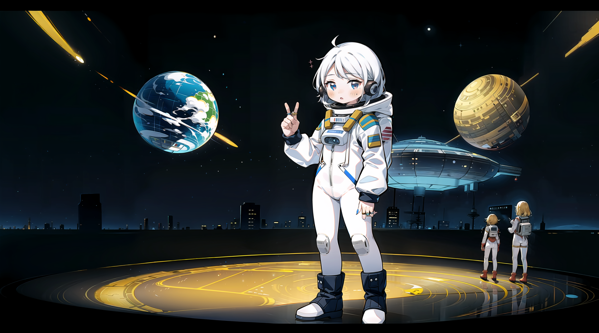 Download Space Space Suit Planet Spaceship HD Wallpaper