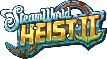 HD desktop wallpaper featuring the logo of SteamWorld Heist II, showcasing vibrant colors and a playful design typical of the video game series.