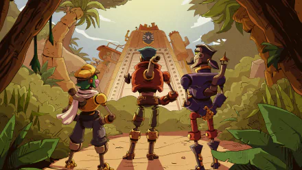 A vibrant HD desktop wallpaper featuring a robot from SteamWorld Heist II, showcasing the game's unique art style and engaging characters in a captivating setting.