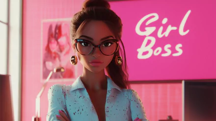 A confident woman embodies the essence of a girl boss, serving as an inspiring HD desktop wallpaper and background that motivates and empowers.