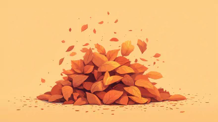 A vibrant leaf pile in autumn hues serves as a stunning HD desktop wallpaper, adding a touch of nature's beauty to your background.