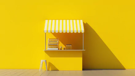 A bright and cheerful lemonade stand set against a sunny backdrop, capturing the essence of summer. This vibrant image serves as an engaging HD desktop wallpaper and background.