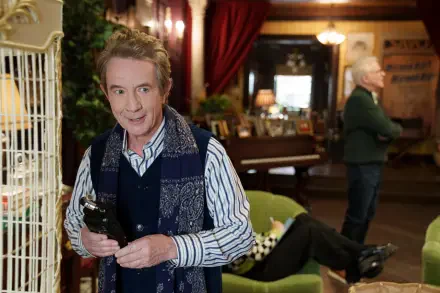 HD desktop wallpaper featuring Martin Short from the TV show Only Murders in the Building, capturing the show's distinctive style and humor.