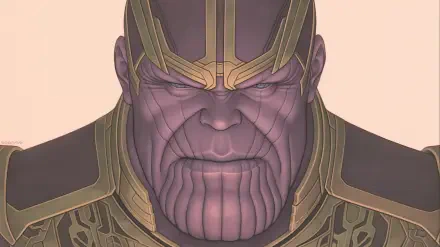 Close-up of Thanos from a comic, showcasing his distinctive features and armor. This HD image serves as a dynamic desktop wallpaper and background.