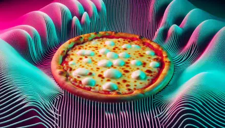A delicious cheese pizza displayed as a high-definition desktop wallpaper and background, showcasing its appetizing golden crust and melted cheese.