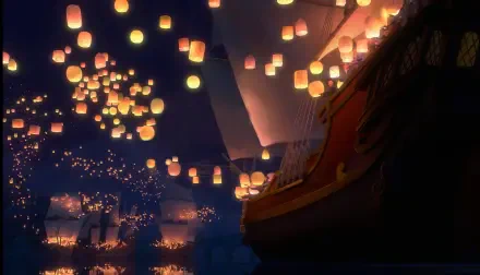 A vibrant HD wallpaper featuring scenes and characters from Disney's Tangled, showcasing the enchanting visuals and whimsical charm of the beloved animated film.