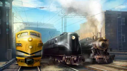 A high-definition wallpaper featuring a scene from the video game Railroad Corporation 2, showcasing a train against a visually engaging background.