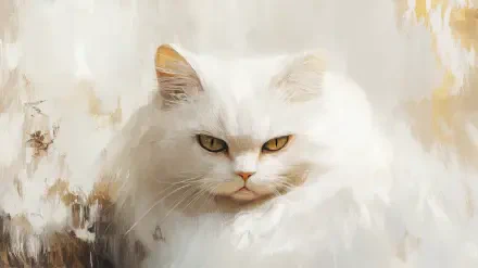 A beautiful Persian cat with a fluffy white coat and striking eyes is featured in this stunning 4K Ultra HD desktop wallpaper and background.