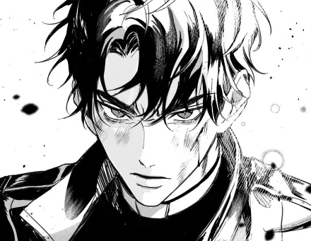 A striking HD wallpaper featuring Kim Dokja from the anime Omniscient Reader's Viewpoint, capturing a dramatic moment in a manga-inspired art style.