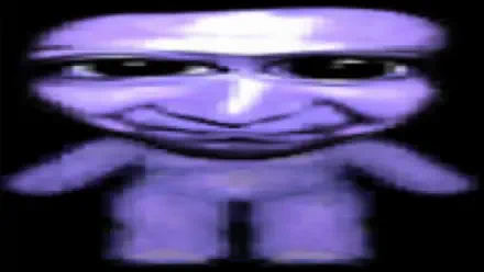 HD PC desktop wallpaper featuring a distorted, purple-toned humanoid figure with an exaggerated facial expression against a dark background.