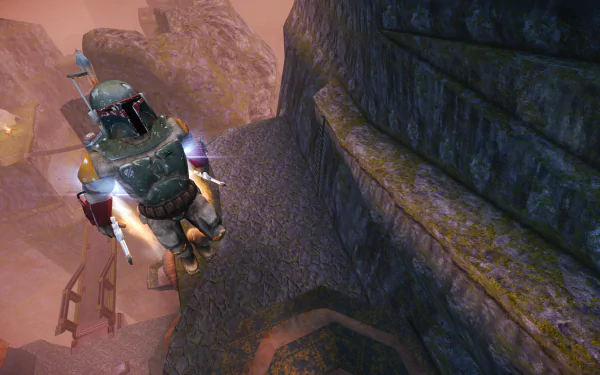 HD desktop wallpaper featuring imagery from the video game Star Wars: Bounty Hunter, evoking the adventurous spirit of the Star Wars universe.