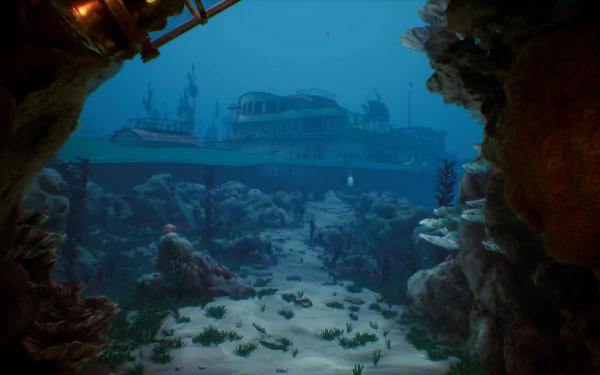 HD desktop wallpaper from the video game Thalassa: Edge of the Abyss, featuring vivid, immersive artwork that captures the game's underwater world and adventure themes.