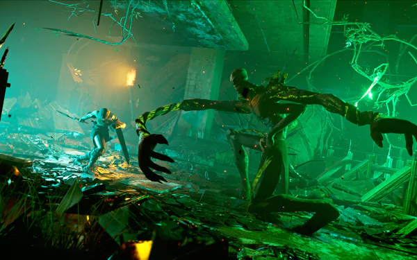 HD desktop wallpaper featuring imagery from the video game Deathbound, captured in vibrant detail. A striking background that immerses viewers in the game's unique atmosphere.