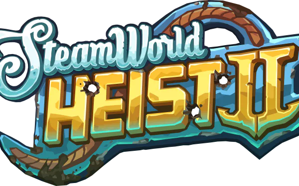HD desktop wallpaper featuring the logo of SteamWorld Heist II, showcasing vibrant colors and a playful design typical of the video game series.