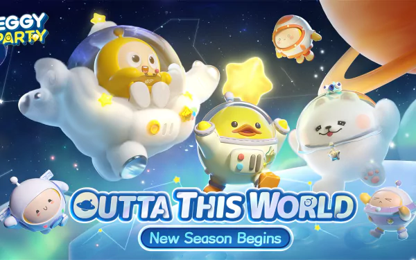 HD desktop wallpaper featuring elements from the video game Eggy Party, designed to enhance your gaming setup with vibrant visuals and engaging themes.