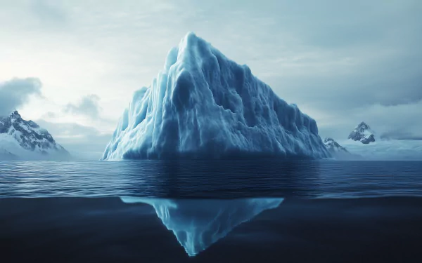 An HD desktop wallpaper featuring a striking iceberg, showcasing its majestic structure and serene atmosphere against a tranquil sea backdrop.