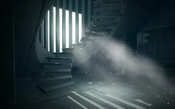 A dark and atmospheric HD wallpaper for the video game Escape the Backrooms, capturing the eerie essence of the game's unsettling environment.