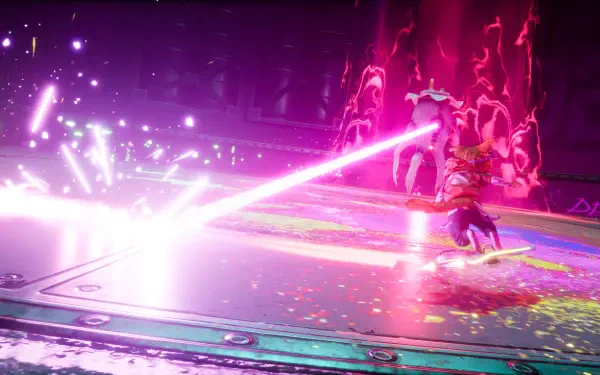 HD desktop wallpaper featuring characters and scenes from the video game Gori: Cuddly Carnage, showcasing vibrant visuals and engaging design elements.