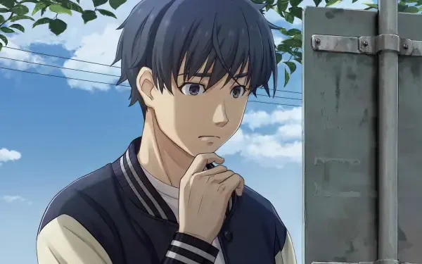 HD desktop wallpaper featuring characters and themes from the video game Emio - The Smiling Man in the Famicom Detective Club series.