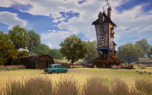 HD desktop wallpaper featuring artwork from the video game Harry Potter: Quidditch Champions, capturing the excitement of magical broomstick gameplay.