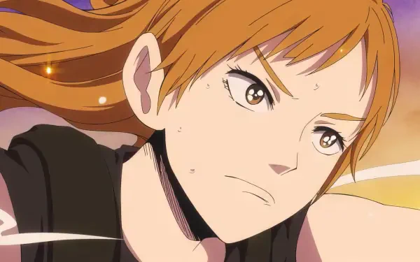 A dynamic HD anime wallpaper featuring a determined character from Murai in Love, showcasing an expressive face with flowing hair against a vibrant background.