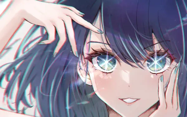 High-definition PC wallpaper featuring Akane Kurokawa from the anime Oshi no Ko, capturing her vibrant character and design in a visually striking composition.
