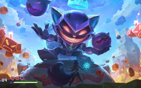 An eye-catching 4K Ultra HD wallpaper featuring Ziggs from League of Legends, blending elements from both League of Legends and Legends of Runeterra.